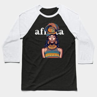 Afrocentric Woman Africa Baseball T-Shirt